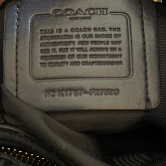 Coach Leather Lexy Black Shoulder Bag with Scarf Accent F27593 Coach Lexy - Picture 2 of 11